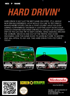 Hard Drivin' (USA) (Proto) (Unl) box cover back